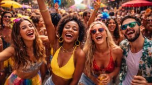 Resistência física no Carnaval em bloco de rua.